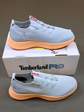 Timberland PRO Solace Soft Toe Slip-On - Color: Grey/Orange - Size: Women 8.5